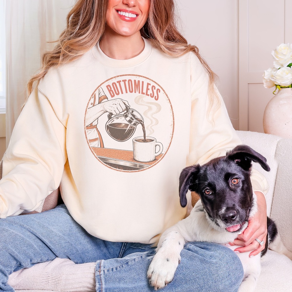 Bottomless Coffee Poured at the Diner Badge Sweatshirt